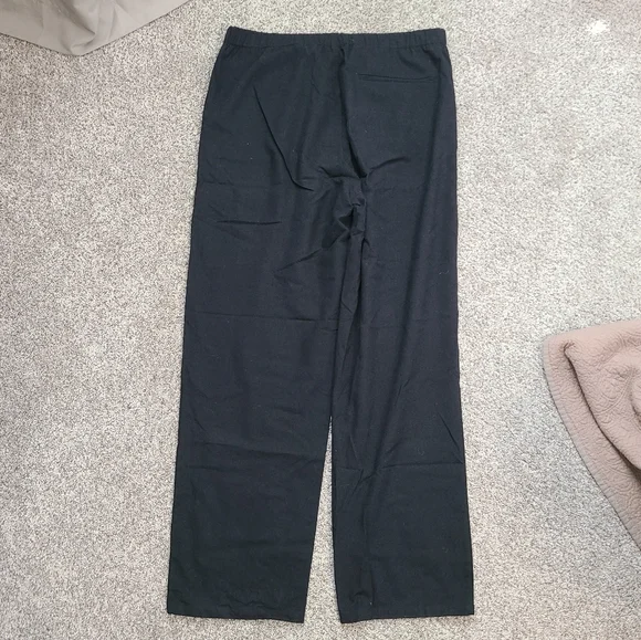 100% Silk + Cotton Blend Textured Lounge Wide Leg Pants Trousers - Picture 2 of 5